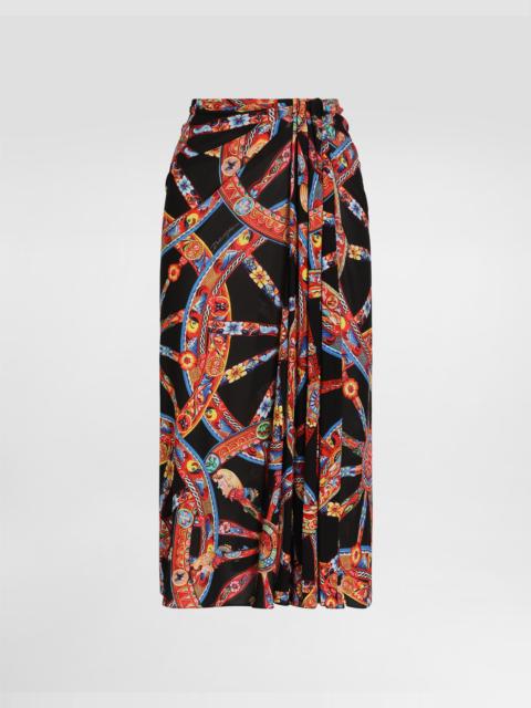 Dolce & Gabbana Carretto-print viscose jersey skirt