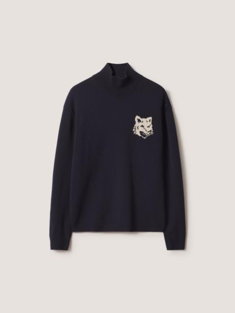 Maison Kitsuné FOX HEAD INTARSIA MERINO HIGH NECK JUMPER