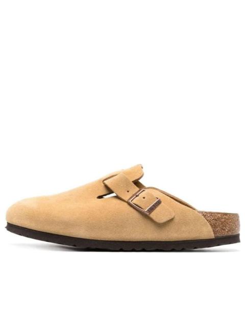 BIRKENSTOCK Birkenstock Boston Suede Leather Narrow Fit 'Latte Cream' 1026164