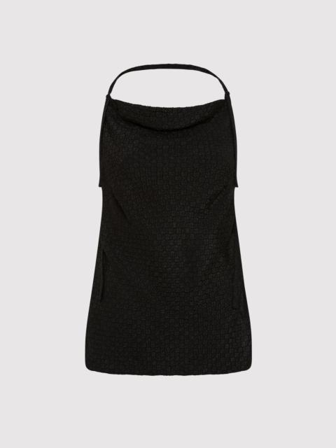 ST. AGNI Textured Silk Halter Top - Black