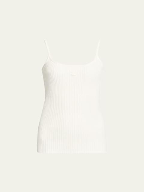 Logo Ribbed Knit Tank Top