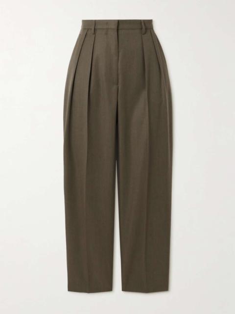 Altuzarra Emmett pleated wool tapered pants Brown