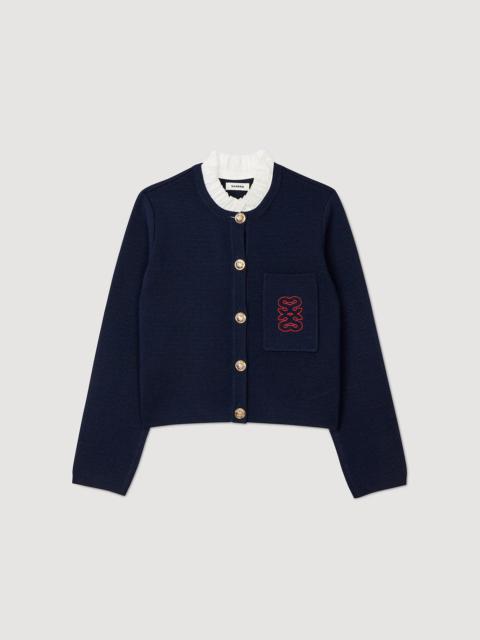 Sandro COATIGAN WITH RUFFLED COLLAR