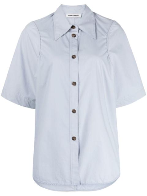 pointed-collar cotton shirt