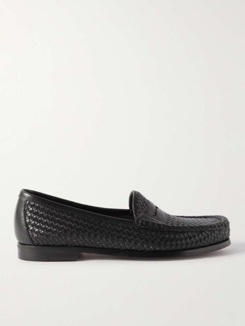 TOM FORD Neville Woven Leather Loafers