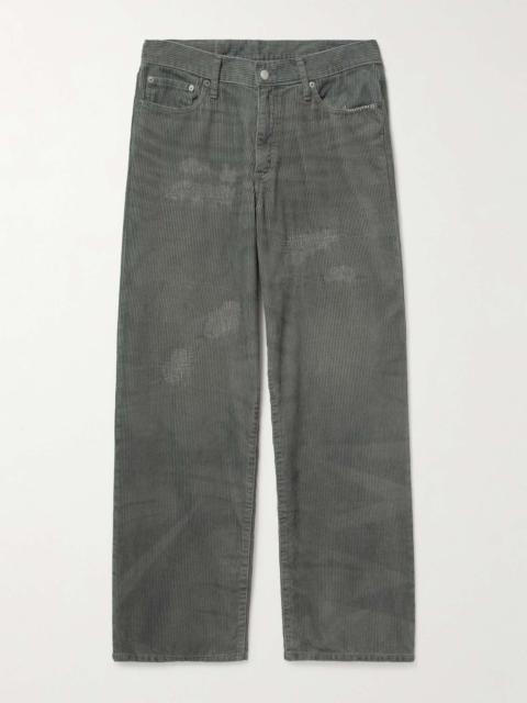 Savage Wide-Leg Distressed Cotton-Corduroy Trousers