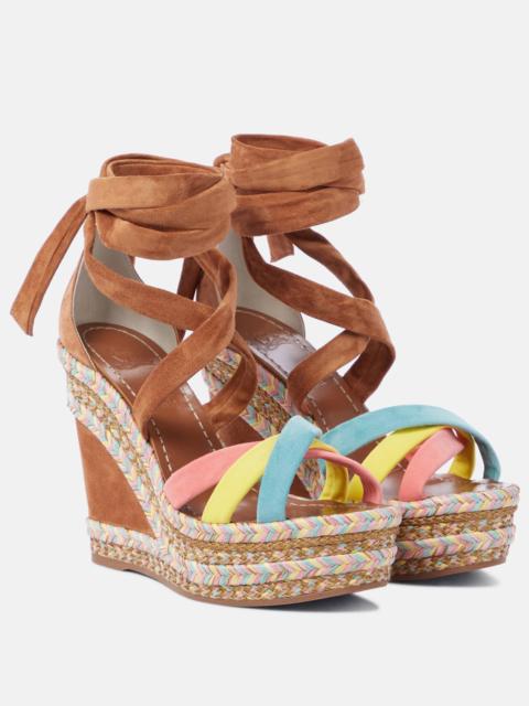 Christian Louboutin Lagoadonna 120 suede espadrille wedges