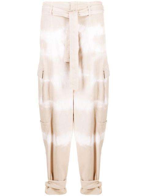 Stella McCartney tie-dye belted tapered jeans