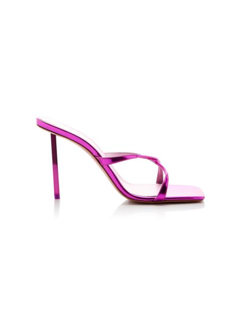 Adriana Metallic-Leather Sandals pink