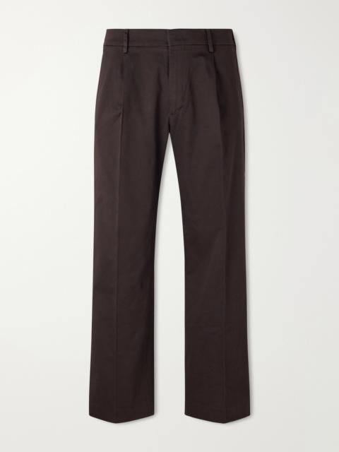 NN07 Kay 1420 Wide-Leg Pleated Organic Cotton-Blend Twill Trousers