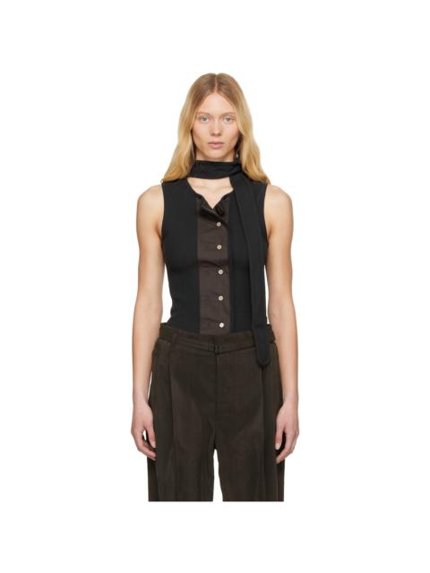 Lemaire Black Asymmetrical Fitted Top