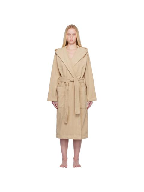 TEKLA Beige Terry Hooded Bathrobe