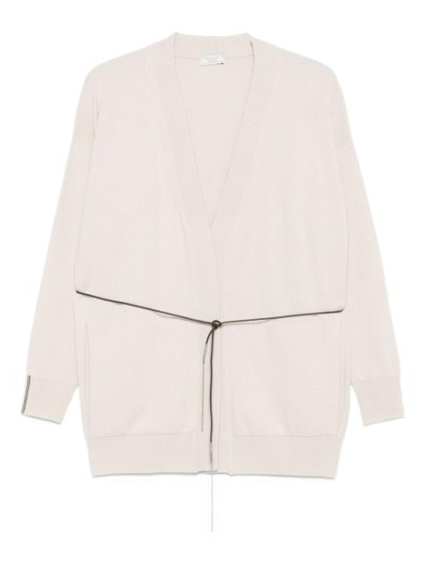 PESERICO tie-fastening V-neck cardigan