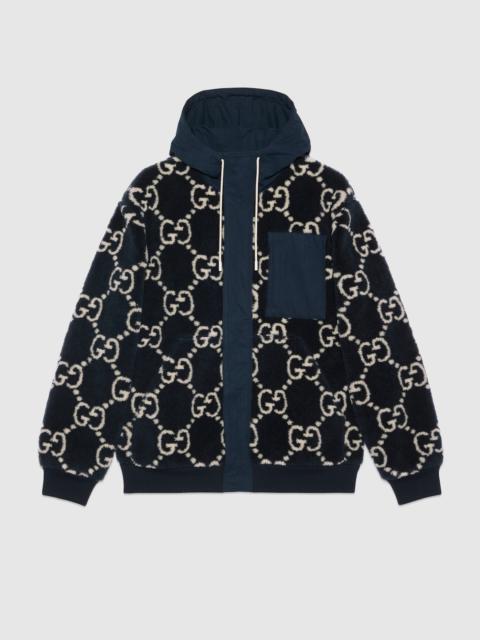 GUCCI GG fuzzy fabric jacquard jacket