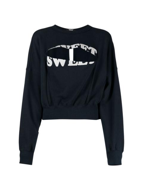UNDERCOVER slogan-print cut-out detailing sweatshirt