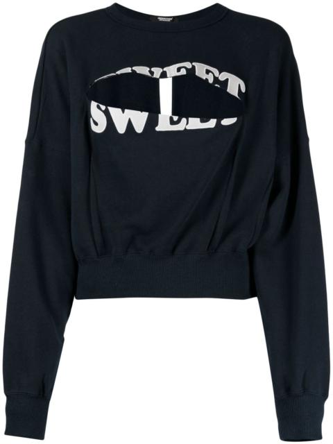 UNDERCOVER slogan-print cut-out detailing sweatshirt