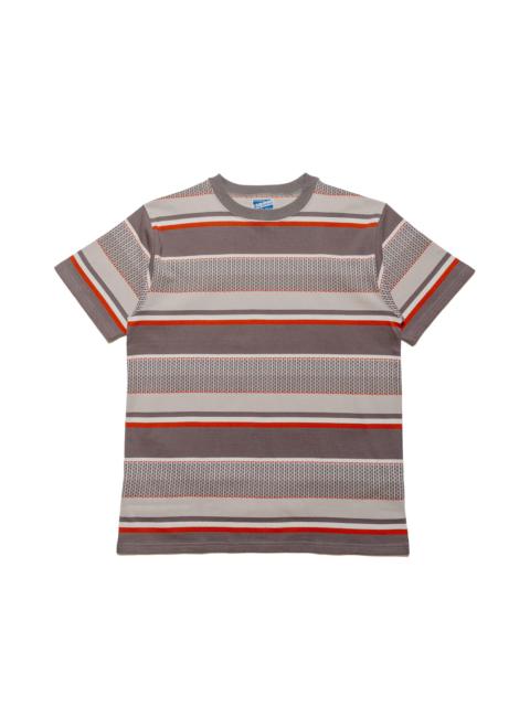 The Real McCoys MC24017 Jacquard Knit Stripe Tee Gray
