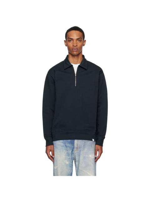 NORSE PROJECTS Navy Ketel Relaxed Organic Half Zip Sweatshirt