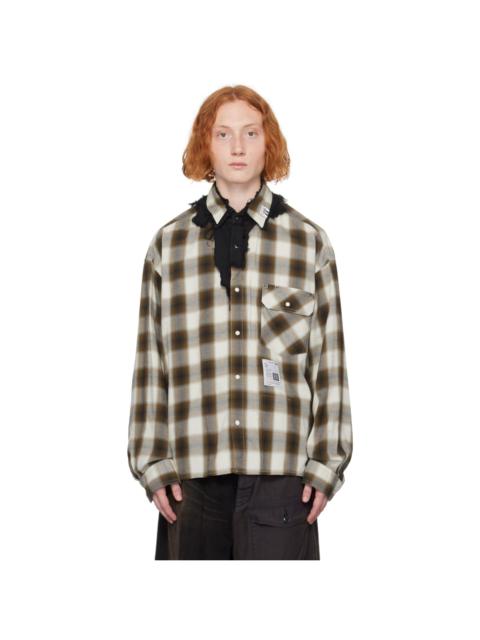 Maison MIHARAYASUHIRO Brown & Off-White Layered Collar Shirt