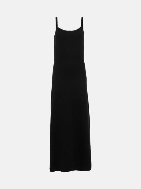 Scarf-detail cashmere maxi dress