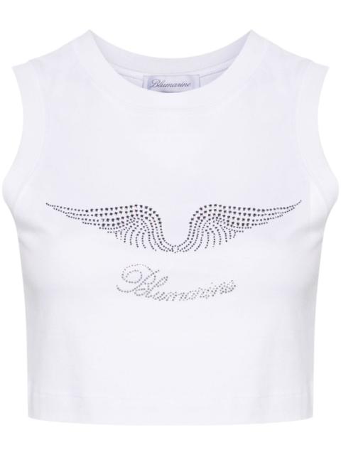 Blumarine rhinestone-embellished cropped tank top