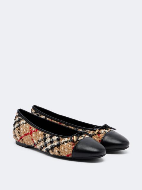 Burberry Burberry Check bouclé ballet flats