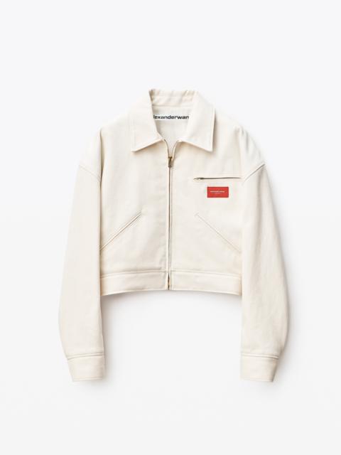 Alexander Wang WORK BOMBER JACKET IN RAW DENIM