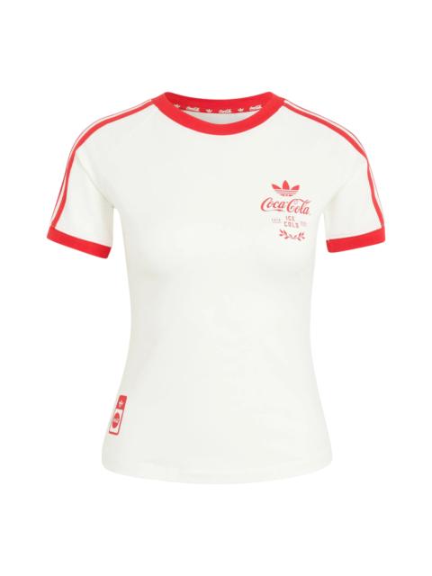 adidas (WMNS) adidas x Coca-Cola 3-Stripes Tee Asia Sizing 'Core White' KY7559