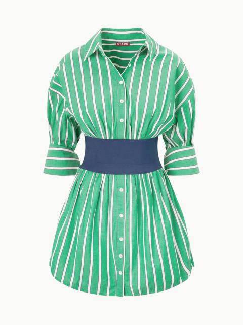 STAUD MICHELLE DRESS SEAWEED STRIPE