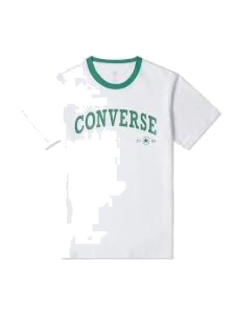Converse (WMNS) 가로 레트로 척 아치 티셔츠 'White Green' 10026365-A01