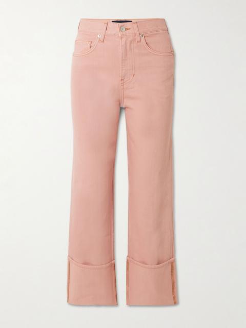 VERONICA BEARD Dylan cropped high-rise straight-leg jeans Pastel pink