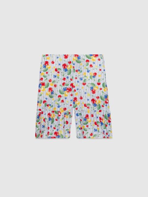 GUCCI Gucci cherries striped print cotton short