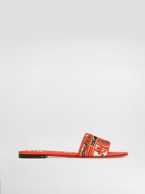 Dolce & Gabbana Flat slippers with majolica embroidery