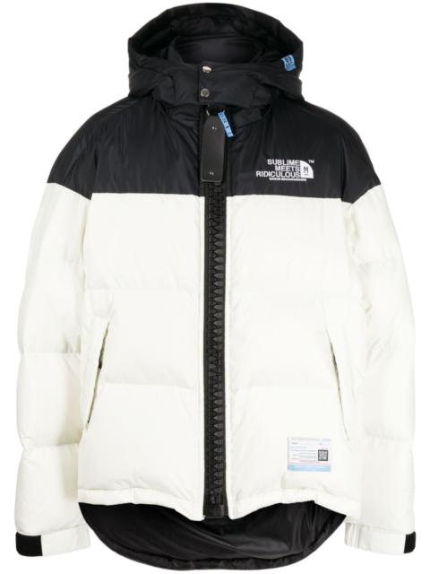 logo-embroidered padded jacket