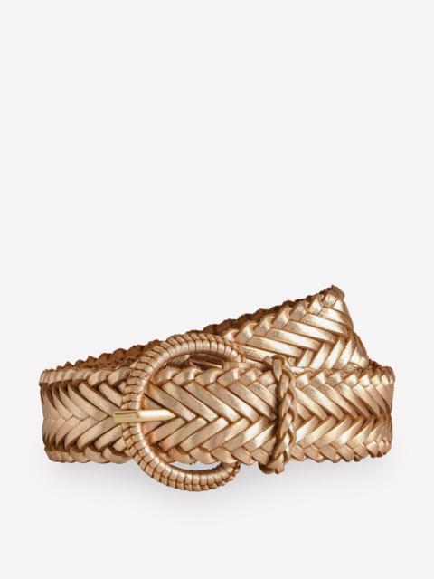 BODEN Woven Leather Belt-Gold