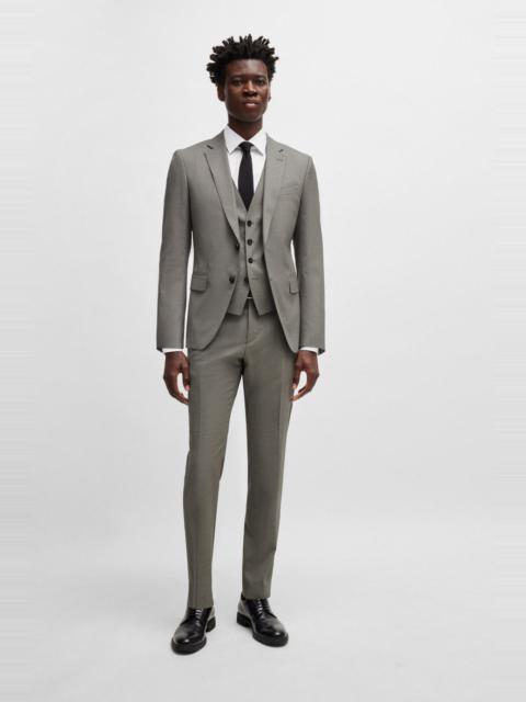 BOSS SLIM-FIT SUIT IN PATTERNED STRETCH WOOL