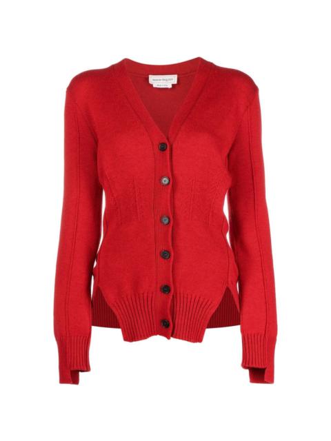 Alexander McQueen V-neck cashmere knitted cardigan | REVERSIBLE