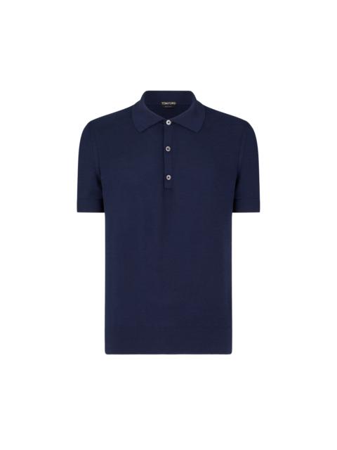 TOM FORD SILK COTTON HONEYCOMB POLO