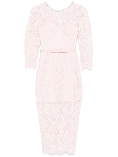 self-portrait lace bustier midi dress