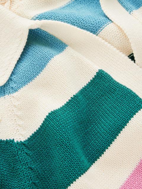 BODEN Lucy Cotton Henley Sweater-Multi Stripe