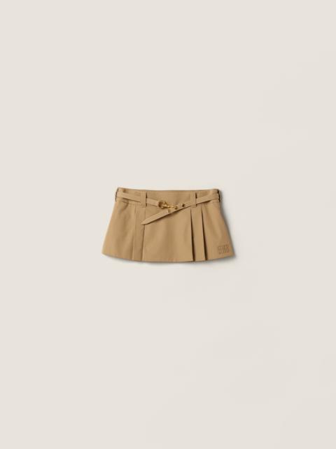 Miu Miu Pleated poplin miniskirt