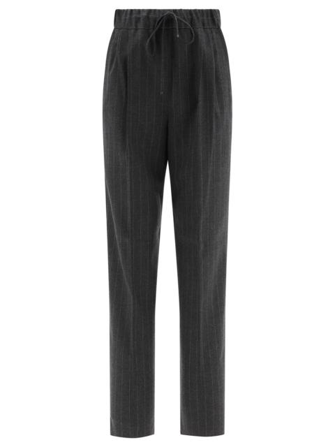 Max Mara Cashmere Pinstriped Trousers Grey