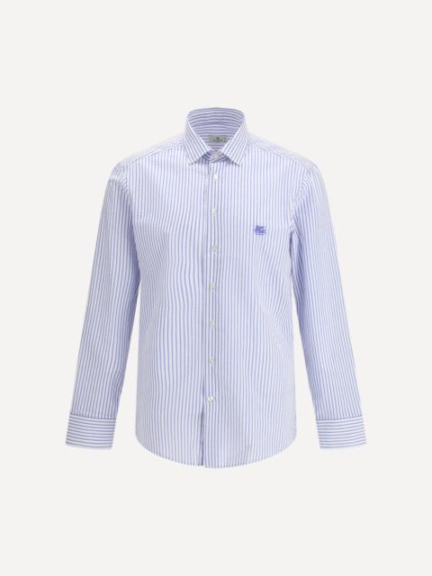 Etro Striped cotton Shirt with an embroidered Pegaso logo on the chest