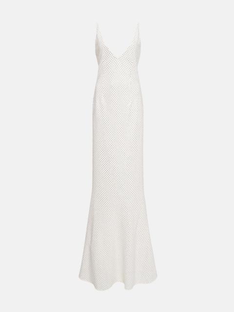 Alessandra Rich CADY GOWN WITH HOTFIX