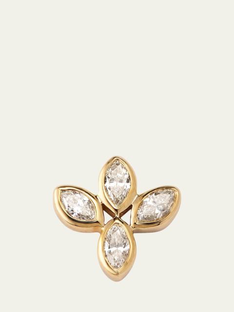 SYDNEY EVAN 14K Yellow Gold Marquise Diamond Flower Stud Earring, Single
