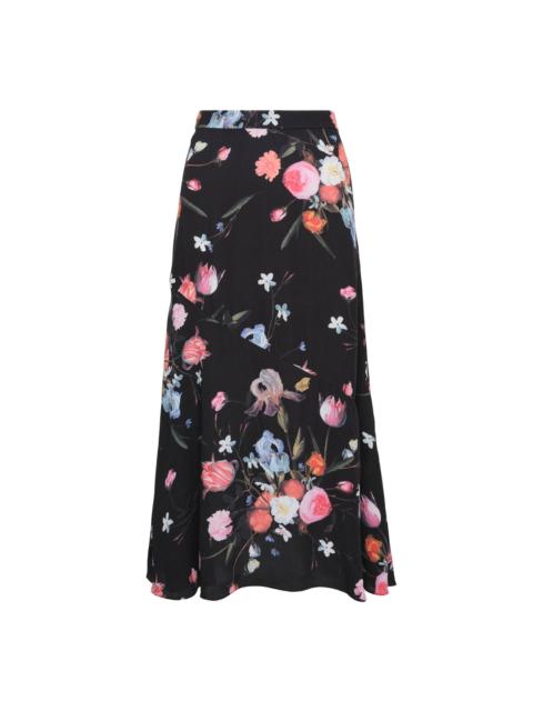 Erdem A-Line Midi Skirt Viscose Crepe