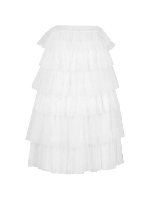 Valentino tiered ruffled midi skirt