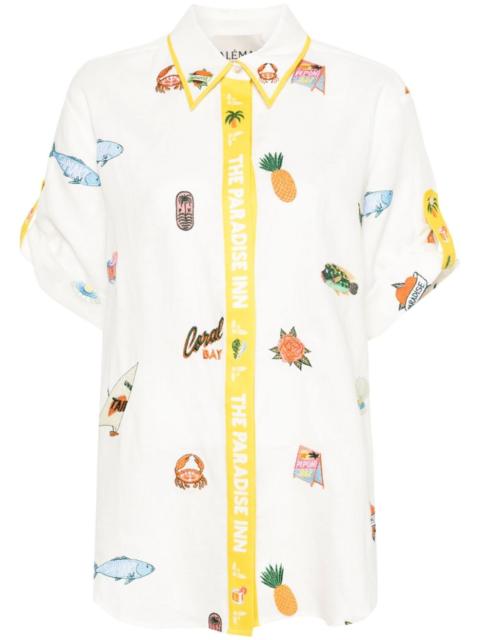 ALÉMAIS Marlin embroidered flax shirt