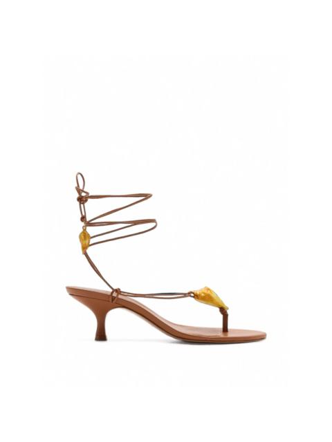 FARM RIO shell-embellished kitten-heel sandals