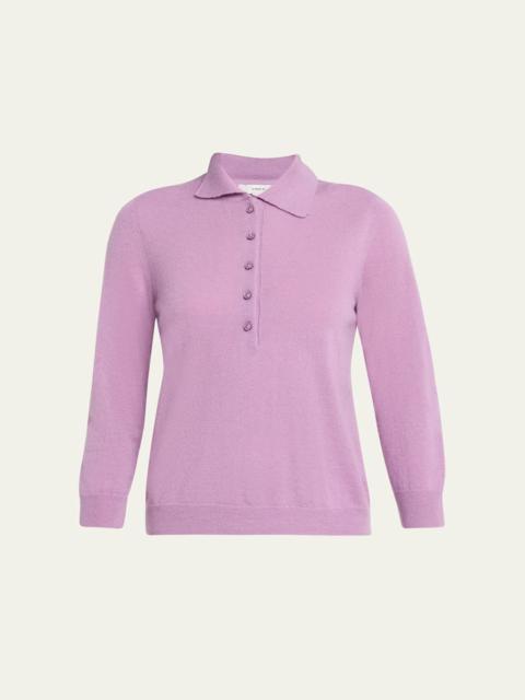 Vince Cashmere & Mulberry Silk Polo Sweater